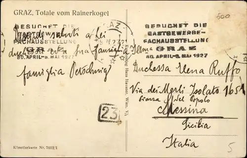 Ak Graz Steiermark, Totalansicht vom Rainerkogel