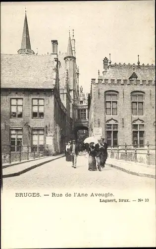 Ak Bruges Brügge Flandern Westflandern, Rue de l'Ane aveugle