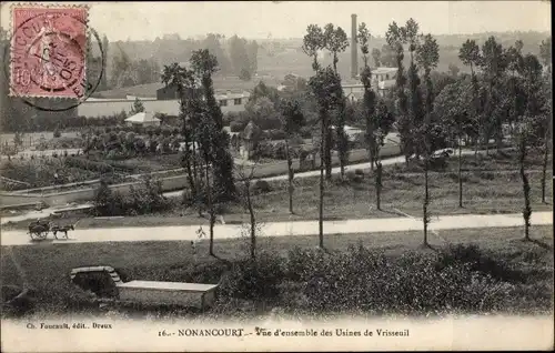 Ak Nonancourt Eure, Vue d'ensemble des Usines de Vrisseuil