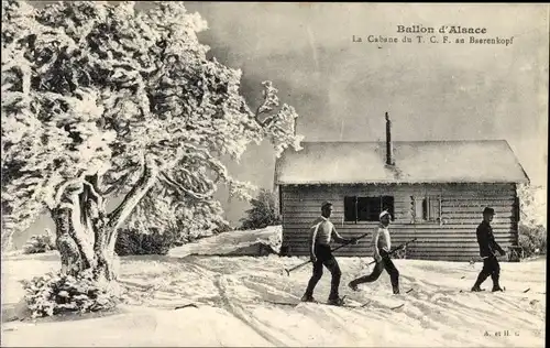 Ak Ballon d'Alsace Vosges, La Cabane du T.C.F. au Baerenkopf