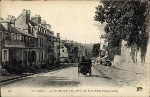 Ak Lisieux Calvados, Le Boulevard d'Orbec, Le Boulevard Sainte Anne