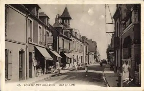 Ak Lion sur Mer Calvados, Rue de Paris