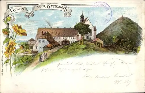 Litho Kreuzberg Bischofsheim Rhön, Franziskanerkloster Kreuzberg