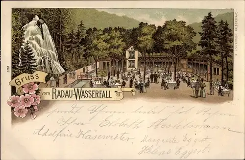 Litho Bad Harzburg in Niedersachsen, Radauwasserfall, Restauration