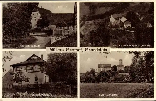 Ak Gnandstein Frohburg in Sachsen, Müllers Gasthof, Burg