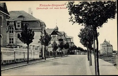 Ak Dresden Klotzsche Königswald, Gartenstraße, neues Rathaus