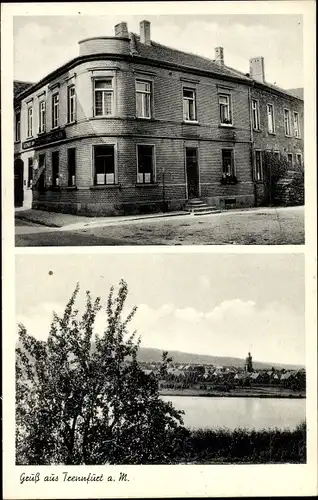 Ak Trennfurt Klingenberg am Main Unterfranken, Gasthaus zum Ross, Blick auf den Ort