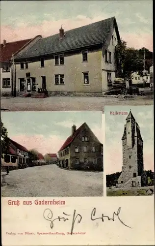 Ak Gadernheim Lautertal im Odenwald, Kaiserturm, Ortsansichten