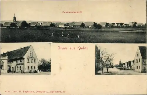 Ak Dresden Kaditz, Gesamtansicht, Gasthaus, Straßenpartie