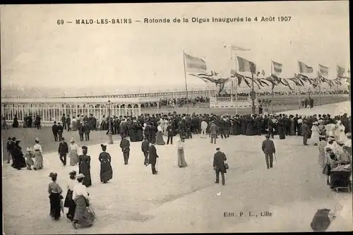 Ak Malo les Bains Nord, Rotonde de la Digue Inauguree le 4 Aout 1907