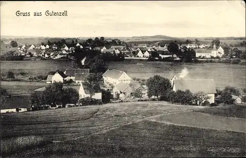 Ak Gutenzell Hürbel Oberschwaben Württemberg, Blick auf den Ort mit Umgebung