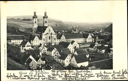 Ak Zwiefalten in Baden Württemberg, Blick auf den Ort mit Kloster