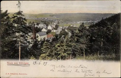 Ak Böhrigen Striegistal Sachsen, Blick auf Ortschaft und Umgebung