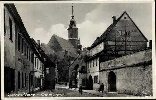 Ak Oederan Sachsen, Stadtinneres