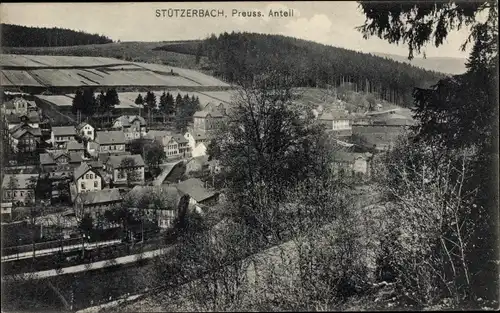 Ak Stützerbach Ilmenau Thüringer Wald, Gesamtansicht, Preuß. Anteil