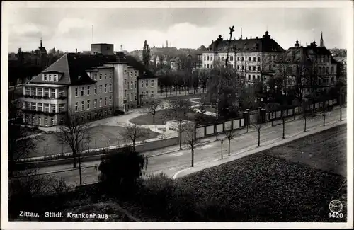Ak Zittau in Sachsen, Städt. Krankenhaus