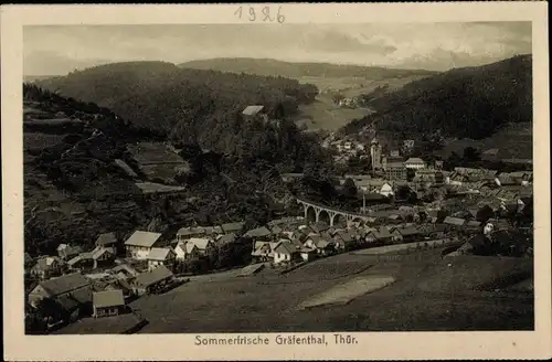 Ak Gräfenthal in Thüringen, Panoramablick auf den Ort