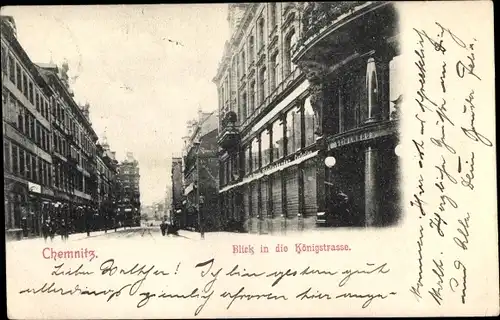 Ak Chemnitz, Blick in die Königstraße, 1901