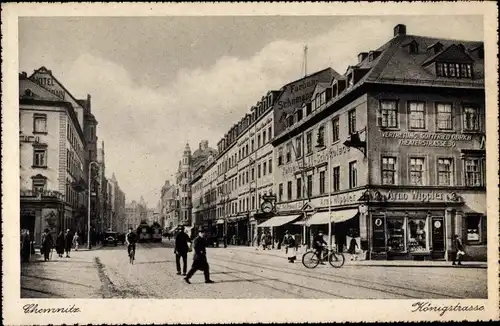 Ak Chemnitz Sachsen, Königstraße, Geschäft