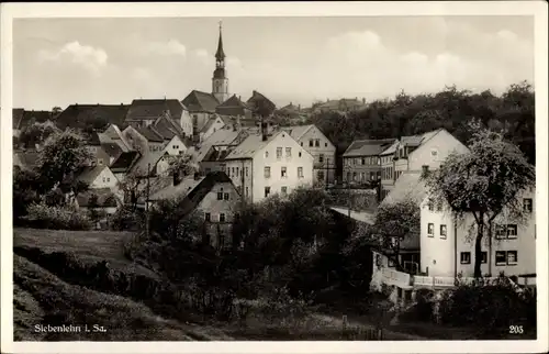 Ak Siebenlehn Großschirma in Sachsen, Teilansicht, Kirche