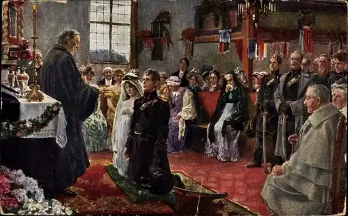 Künstler Ak Eichstädt, Vor dem Ausmarsch 1813, Hochzeit