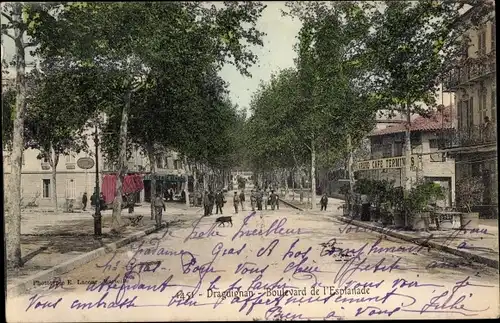 Ak Draguignan Var, Boulevard d'Esplanade, Grand Cafe Terminus