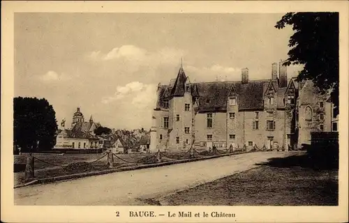 Ak Baugé Maine et Loire, Le Mail, Chateau