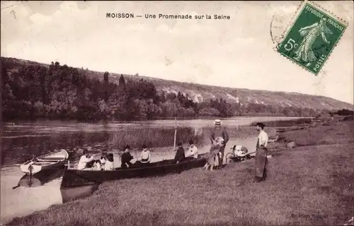 Ak Moisson Yvelines, Une Promenade sur la Seine