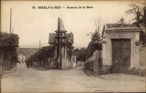 Ak Marly le Roi Yvelines, Avenue de la Gare