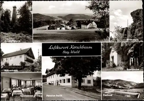 Ak Kerschbaum Grattersdorf in Niederbayern, Rastbuche, Freibad, Nebenhaus, Pension Raith
