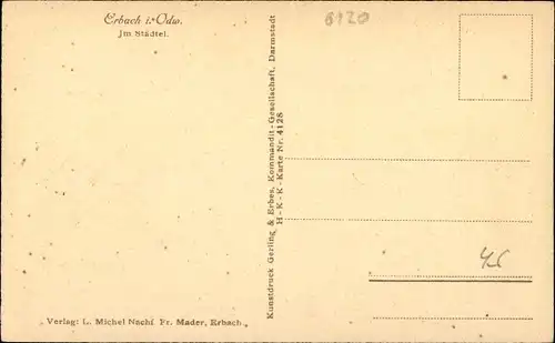 Ak Erbach im Odenwald Hessen, Im Städtel