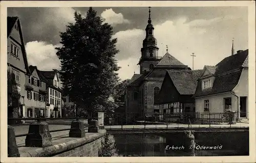 Ak Erbach im Odenwald Hessen, Ort, Kirche