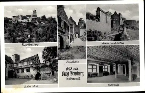 Ak Neustadt Breuberg im Odenwald, Burg Breuberg, casimirbau, Rittersaal, Annex und Torbau