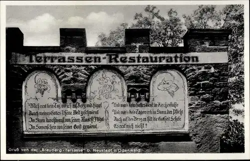 Ak Neustadt Breuberg bei Beerfelden, Cafe Terrasse