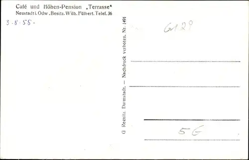 Ak Neustadt Breuberg bei Beerfelden, Cafe Terrasse