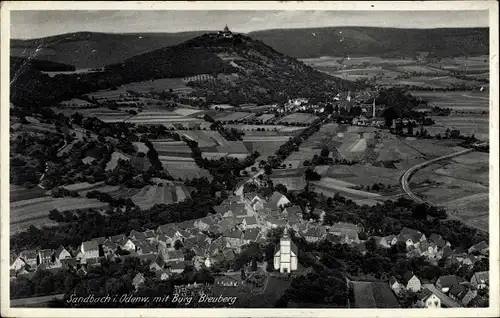 Ak Sandbach Odenwald Breuberg, Burg Breuberg, Fliegeraufnahme