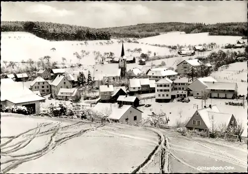 Ak Güttersbach Mossautal im Odenwald Hessen, Gesamtansicht, Winter