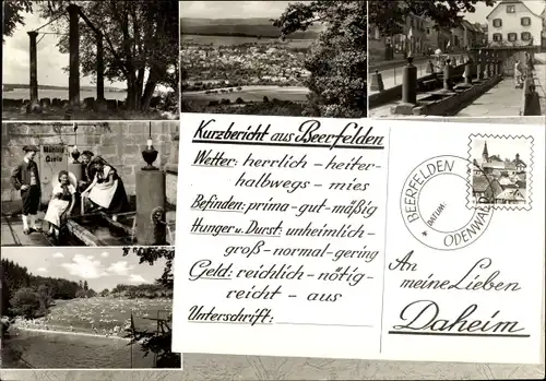 Ak Beerfelden Oberzent im Odenwald, Panorama, Mümlingquelle