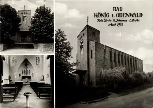 Ak Bad König im Odenwald Hessen, Kath. Kirche, St. Johannes d. Täufer