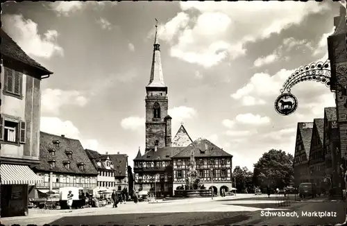 Ak Schwabach in Mittelfranken Bayern, Marktplatz