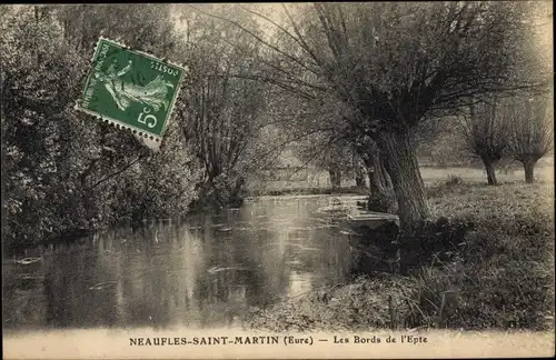 Ak Neaufles Saint Martin Eure, Les Bords de l'Epte