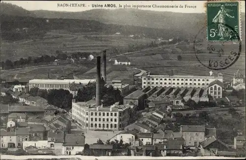 Ak Raon l'Étape Lothringen Vosges, Usine Amos, Chaussonnerie