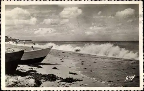 Ak Lion sur Mer Calvados, La Plage, Strand, Wellen