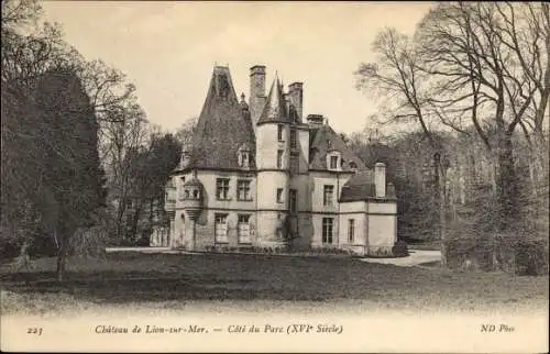 Ak Lion sur Mer Calvados, Le Chateau, Cote du Parc