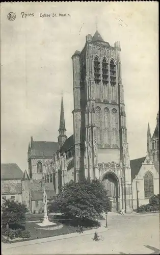 Ak Ypres Ypern Flandern, Eglise St. Martin