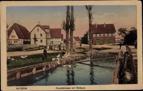 Ak Altheim Alb ?, Hauptstraße, Rathaus