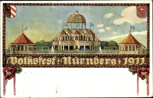 Ganzsachen Ak Nürnberg, Volksfest 1911, PP 27 C 5/01