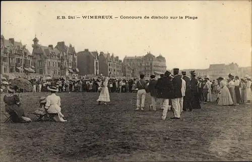 Ak Wimereux Pas de Calais, Concours du diabolo sur la Plage