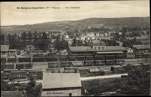 Ak Saint Sulpice Laurière Haute Vienne, Vue Generale, Gare