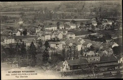 Ak Saint Sulpice Laurière Haute Vienne, Vue Generale, La Gare